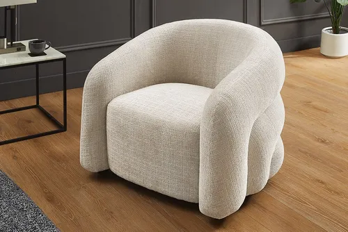 riess-ambiente Sessel VOGUE 95cm beige Chenille - ELEGANTER Lesesessel mit hochwertigem Chenillebezug in Beige. Mit komfortabler Nosagfederung für entspannte Stunden. Ideal für stilvolle Wohnräume und freistehende Platzierung.
