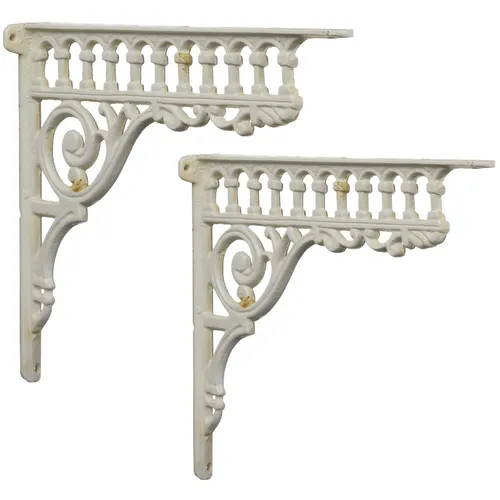 Moritz Wandregalhalter 2er Set - Antike Regalwinkel 23 x 27,5 cm - Wandkonsolen aus robustem Gußeisen, ideal für eine dekorative und funktionale Wandmontage. Perfekt für das Antik-Design in deinem Zuhause.