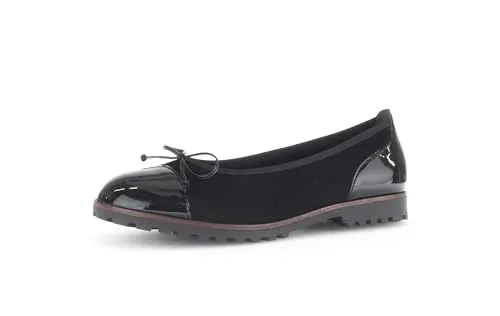 Gabor Damen Klassische Ballerinas, Frauen Flats,Ballerinen,Pumps,Halbschuhe,Sommerschuhe,Slipper,Ballerina-Schuhe,schwarz (Cognac),39 EU / 6 UK