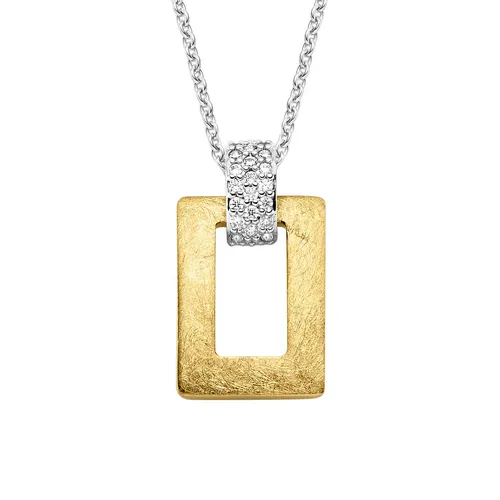 Viventy Kette mit Anhänger Zirkona aus Silber Vergoldet - Elegante Kette mit Zirkon-Anhänger aus hochwertigem Sterlingsilber, ideal für stilvolle Damenmode. Perfekte Länge von 45,5 cm für jeden Anlass.