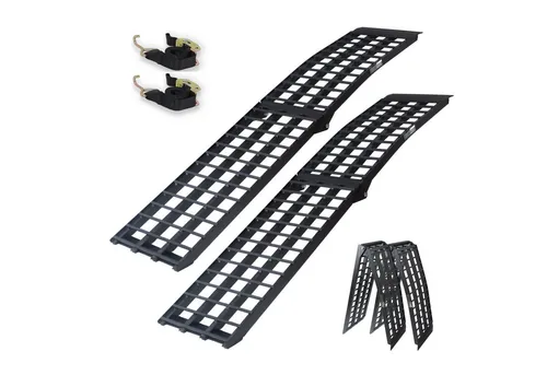 TRUTZHOLM Auffahrrampen 2 x 230 cm - Klappbar & Traglast 1360 kg - Laderampen mit extra breiter Lauffläche für maximale Stabilität und rutschfester Oberfläche. Ideal für Motorräder und Quads, platzsparend klappbar für einfachen Transport.