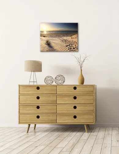 Bönninghoff Leinwandbild, Bilder vom Sonnenuntergang & -aufgang, Landschaft, Landschaften, Meer, Meer Bilder, Natur, Sonnenaufgang & -untergang, Sonnenuntergang, Strand, Strandbilder (1 St)