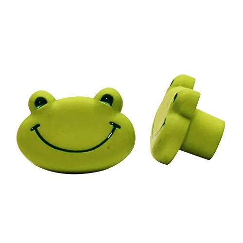 Möbelknopf Schrankknopf fürs Kinderzimmer Modell Grüner Frosch Gesamtbreite 35mm