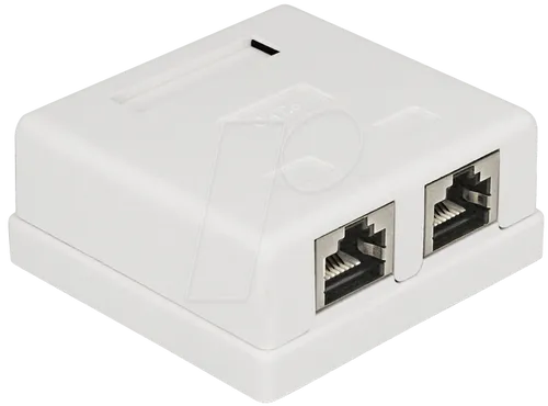 DELOCK 86269 - 2-fach RJ45-Anschlußdose, CAT.6, Aufputz