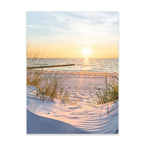 WallArena Poster Strand und Meer Natur 50x70 cm Hochformat - OHNE RAHMEN XXL Wandposter Kunstdruck Fotoposter Wandbild Wandbilder Wand Bild auf Poster Wohnzimmer Schlafzimmer Küche