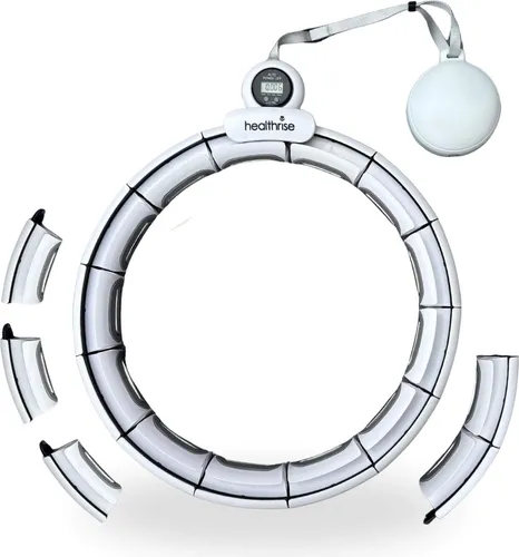 Produktbild Health Rise Smart Hula Hoop Weiß | mit Zähler & Bauchgurt | größenverstellbar | 72