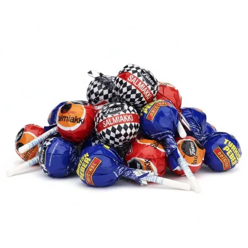  Fazer Salmiakki Lollipop Mix, 15 Lolli 83,33 EUR / kg
