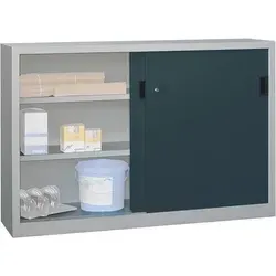 Schiebetürenschrank B1500xT400xH1000 mm 4 Böden verz. Mittelwand RAL 7035/7016 - Artikel: 7830354160