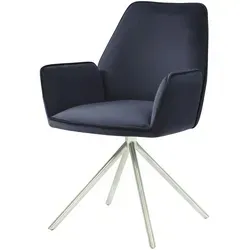 MCW Esszimmerstuhl G67 Anthrazit-Blau Edelstahl