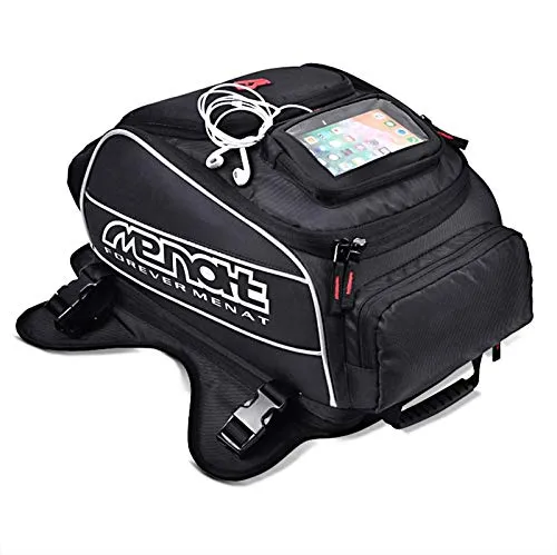 Bagtecs TR8 Magnet Tankrucksack mit Smartphone-Tasche - Motorradtasche mit starken Magneten für sicheren Halt, erweiterbar auf 24 Liter, wasserabweisend und inklusive Regenhülle. Ideal für Smartphones bis 5,5