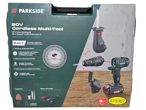 in 1 Multitool Akkuschrauber, Multischleifer, Stichsäge, Bohrmaschine 3