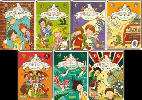 Die Schule der magischen Tiere Band 1-7 plus 1 exklusives Postkartenset