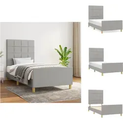 Hellgraues Bettgestell 100x200 cm mit Kopfteil von vidaXL