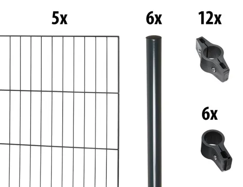 Produktbild GARDEN N 10 Meter Einstabmattenzaun 125 cm hoch anthrazit