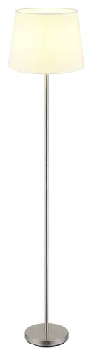 Stehleuchte Textil weiß - Moderne Standlampe mit Fußschalter - Stehleuchte aus Metall und Textil, ideal für Wohnzimmer oder Arbeitszimmer. Mit Fußschalter und 180 cm Kabellänge für einfache Bedienung. Fassung E27, Leuchtmittel nicht enthalten.