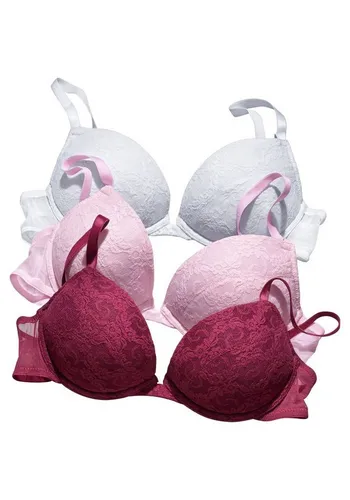 PETITE FLEUR Push-up-BH (3 Stck.) in Rot, Größe 85 von Petite Fleur