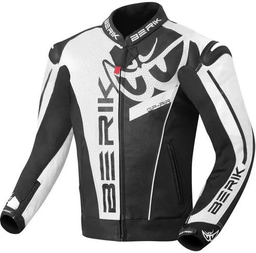 Berik VisionGP Motorrad Lederjacke, schwarz-weiss, Größe 50 von Berik