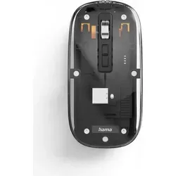 Hama 173094 WM-600 - Optische Büro Maus mit 1600 DPI - Maus für präzises Arbeiten, transparentes Design und ergonomische Form für optimalen Komfort im Büro.