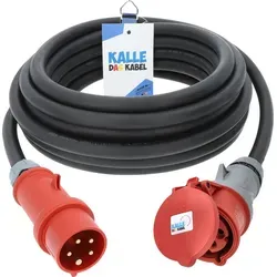 Kalle CEE Gummi-Verlängerungskabel H07RN-F 5G 6,0 mm2 30 Meter mit Phasenwender 400V 32A IP44
