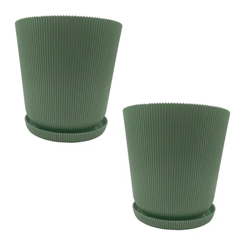 Blumentopf Pflanzgefäß Pflanzkübel Übertopf Planztopf Untertopf Balkontopf 2 Set