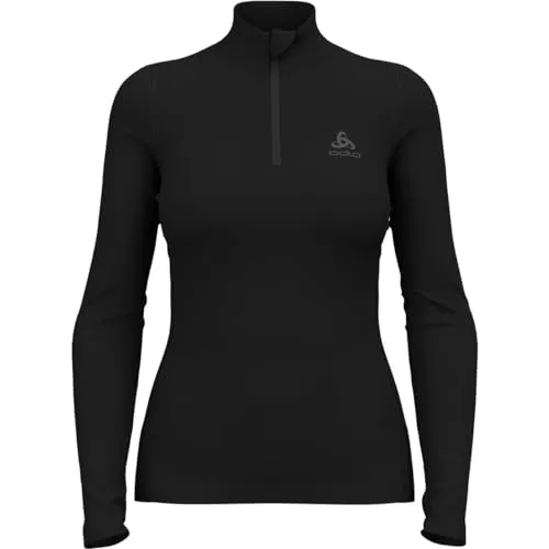Odlo Damen Merino 260 Langarm Shirt mit Reißverschluss - Damen Skitourenunterwäsche mit natürlicher Wärmeregulierung und verbesserter Feuchtigkeitsregulierung, angenehm weich auf der Haut.