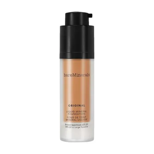 bareMinerals Teint ORIGINAL Liquid Foundation 30 ml Warm Tan - Make-up mit hautverbessernden Inhaltsstoffen und UVA/UVB-Schutz, für ein natürliches Finish und minimierte Unreinheiten – perfekt abgestimmt auf Ihren Hautton.