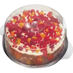 APS Tortenplatte mit Haube transparent/silber 30,0 cm in silber von APS