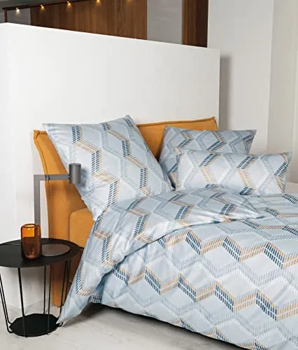 Janine Bettwäsche Mako-Satin Milano 135x200 cm + 80x80 cm Platin