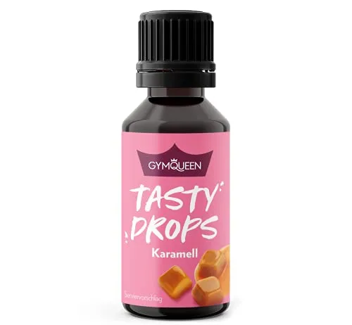 GymQueen Tasty Drops, Karamell, Flavour Drops ohne Kalorien, 30ml