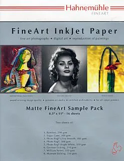 Hahnemühle 10640303 Digital FineArt Samplepack - DIN A4 Muster, matt glatt für hochwertige Druckergebnisse