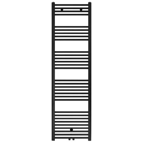 Badheizkörper - Mittelanschluss Schwarz matt gebürstet - 1800 x 500 (HxB) - 821W - Heizkörper aus Qualitätstahl in elegantem Schwarz matt, ideal für moderne Badezimmer und sorgt für wohlige Wärme.