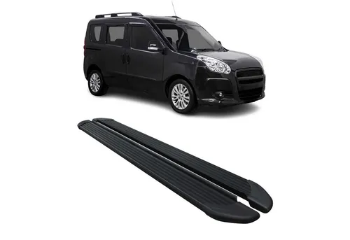 OMAC Kfz-Schmutzfänger Seitenschweller für Fiat Doblo L1 (2010-2024) - 2-tlg. Aluminium Trittbretter, rutschfest und robust. Ideal für einfachen Ein- und Ausstieg, schützt die Karosserie vor Kratzern und Stößen. Perfekte Ergänzung für Ihr Fahrzeug!