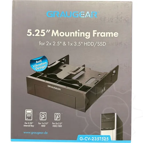 GrauGear Einbaurahmen für 2x 2,5