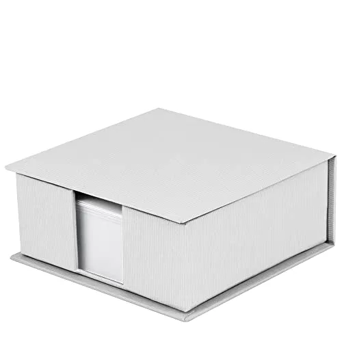 Rössler SOHO Zettelkasten | Notizzettel-Box | Schreibtisch-Organizer | Büro-Zubehör | Schreibtisch Deko | Homeoffice Ausstattung | 110x46x110mm | 1 Stück | Farbe: Weiss