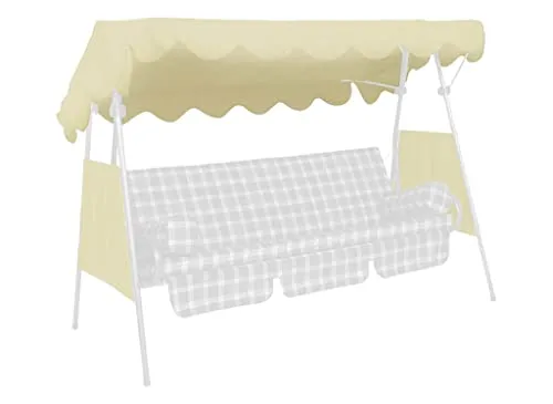 Angerer Hollywoodschaukel Dach 200 x 120 cm - Stilvolles Design in Elfenbein und Beige - Gartenmöbel für bis zu 3 Personen, aus langlebigem Polyacryl, ideal für entspannte Stunden im Freien.