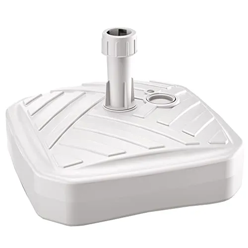 Quadratische Polyethylen -Regenschirm -Basis mit gestreiftem Design 39 x 39 x 13 cm in Weiß