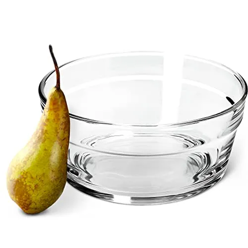 KADAX Salatschüssel, Servierschale aus Glas, Spülmaschinenfeste Snackschale, hochqualitative Obstschale, Transparente Dessertschale, Glasschale (⌀17cm, 1, stück)
