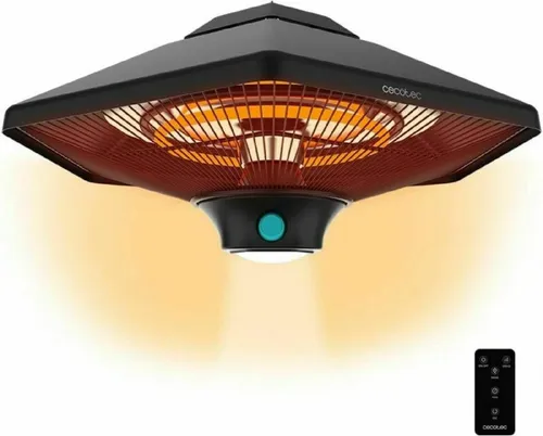 Cecotec Readywarm 2000 Power Decken-Halogenheizung - Heizstrahler mit 2000 W Leistung, ideal für schnelle Wärme und komfortable Raumklimatisierung. Mit Fernbedienung und IP34 Schutz für den Außenbereich.