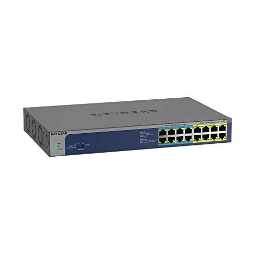 Netgear GS516UP Switch 16 Port Gigabit Ethernet LAN Ultra60-PoE Switch (mit 8x PoE+ und 8x PoE++ 380W, Plug-and-Play, Desktop oder 19 Zoll Rack-Montage, ProSAFE Lifetime-Garantie)