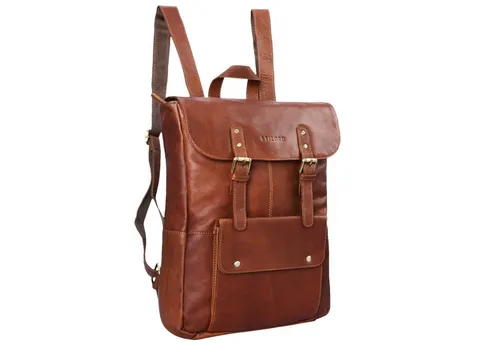 STILORD 'Manila' Vintage Leder Rucksack XL - Tagesrucksäcke mit 15.6 Zoll Laptopfach, vielseitig nutzbar als Rucksack oder Handtasche, aus hochwertigem Echtleder und ideal für Schule, Uni und Reisen.