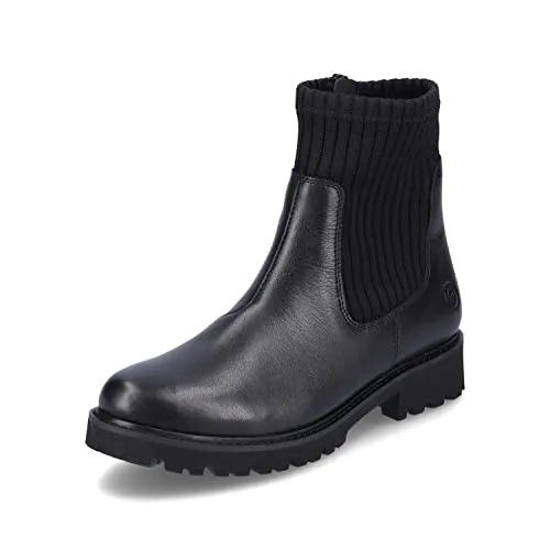 Remonte Damen Klassische Stiefeletten D8696, Schwarz - Wanderschuhe mit flachem Absatz und herausnehmbarer Innensohle, ideal für Komfort und Unterstützung bei langen Spaziergängen.