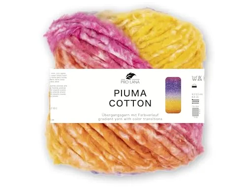 Pro Lana Piuma cotton 50g/140m Lauflänge, harmonischen Farbverlauf, NS 4,0-5,0 (lila/orange)
