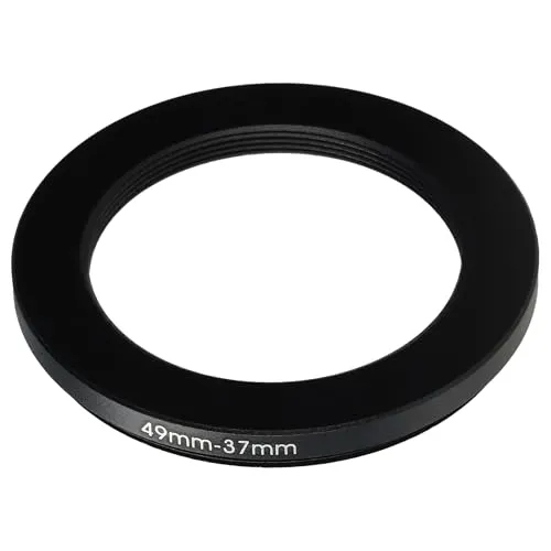 vhbw Step-Down-Ring Adapter von 49 mm auf 37 mm für Kamera Objektiv - Filteradapter, Metall, Schwarz
