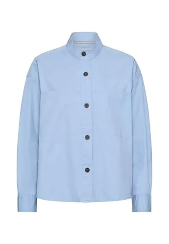 camel active Damen Langarmbluse mit Stehkragen Hellblau von camel active