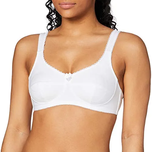Sassa Damen Bügelloser BH 10884, Einfarbig, Gr. 100D, Weiß (Weiß 100)