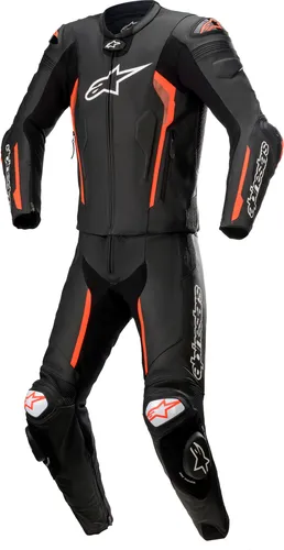 Alpinestars Missile V2 Lederkombi 2tlg. - Schwarz/Neon-Rot - Größe 56 - Kombis & Rennanzüge, Tech-Air® vorbereitet für optimalen Rennschutz und hervorragende Abriebfestigkeit mit innovativen Protektoren.