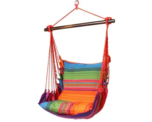 HOBEA-Germany Hängesessel Indian Summer mit Kissenhüllen - Hängesessel aus 100% Baumwolle, inklusive 2 passende Kissenbezüge in Indian Summer-Farbe, ideal für entspannte Stunden im Garten oder auf der Terrasse.