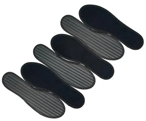 Happystep 3 Paar Zero-Drop-Schuheinlagen aus Baumwollfrottee, Barfußeinlagen, Schweißabsorption, Feuchtigkeitstransport, passend für alle Sneakers, Business-Schuhe, Stiefel usw. (Schwarz), 36 EU