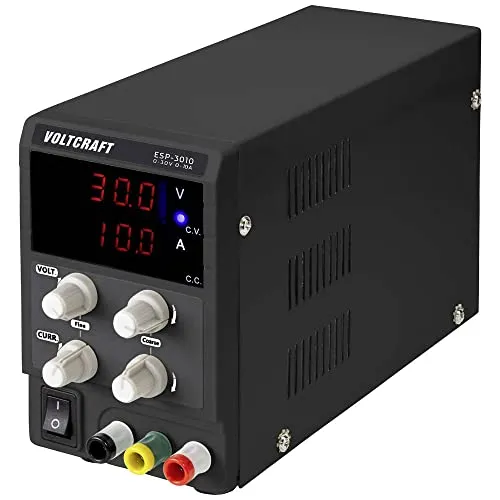 VOLTCRAFT Labornetzgerät ESP-3010 - Labor-Netzteil mit 300 Watt Leistung, schmaler Bauform für platzsparende Integration, ideal für kontinuierliches Arbeiten mit umfassendem Schutz und stabiler Spannungsversorgung.