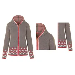 Almgwand Strickjacke Almgwand Steinbergalm Damen Strickjacke Cardigan 225203AD grau|rot 42